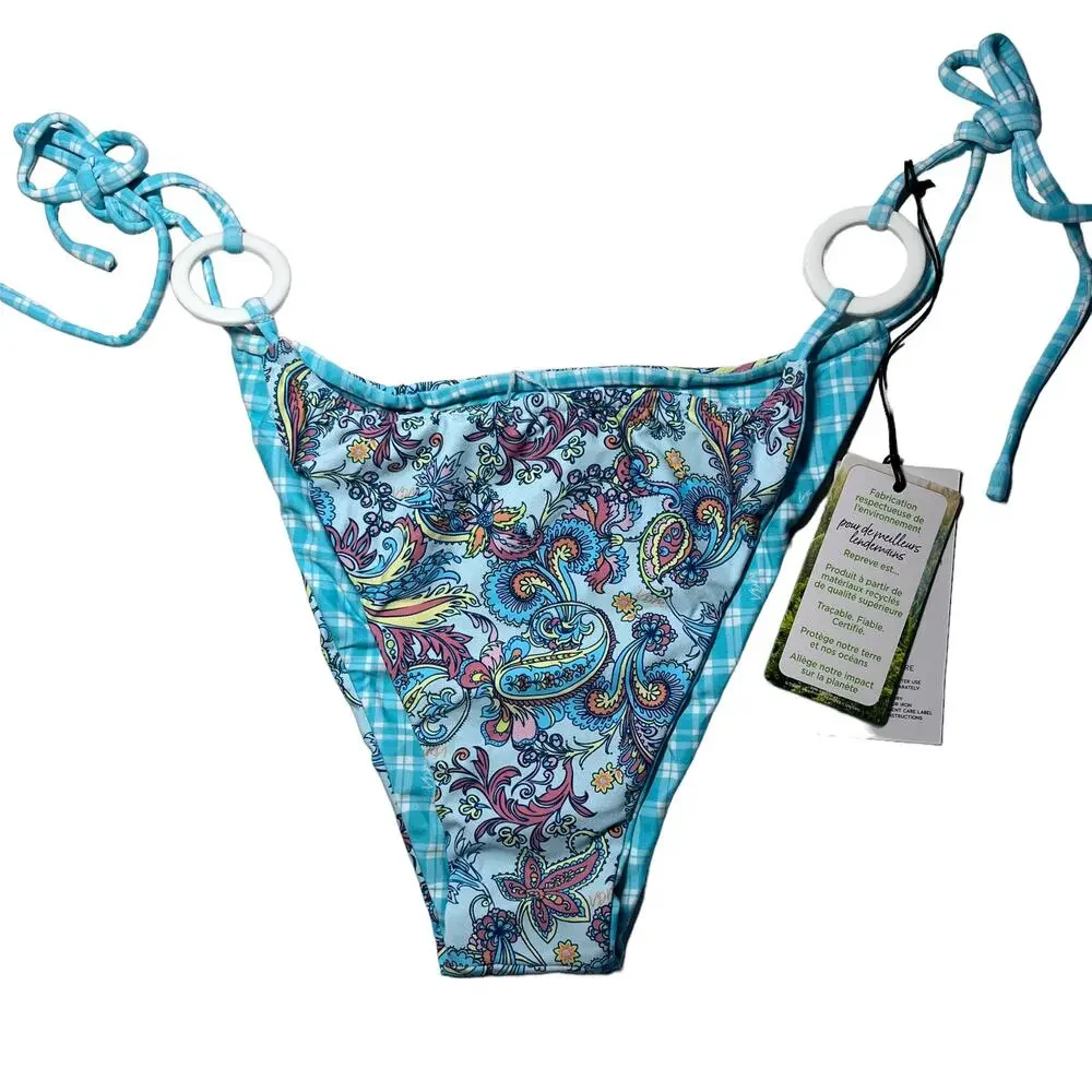 NWT VDM The Label Ziggy Reversible Bikini Bottom Gelato Marley Paisley Mint L